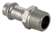 Пресс-фитинг из нержавеющей стали с наружной резьбой Valtec 12х1/2 Пресс-фитинг из нержавеющей стали с наружной резьбой Valtec 12х1/2