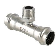 Тройник из нержавеющей стали с наружной резьбой Valtec 28х3/4 Тройник из нержавеющей стали с наружной резьбой Valtec 28х3/4