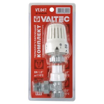 Клапан с термостатической головкой для радиатора угловой Valtec 1/2 VT.047.N.04 Клапан с термостатической головкой для радиатора угловой Valtec 1/2 VT.047.N.04