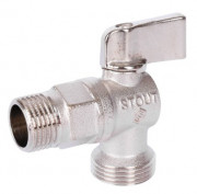 Кран шаровой угловой для стиральных машин STOUT 1/2х3/4 SVB-0059-001234 Кран шаровой угловой для стиральных машин STOUT 1/2х3/4 SVB-0059-001234