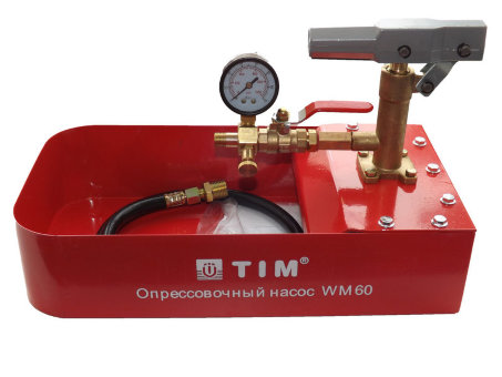 Испытательный насос 0/60 бар TIM для опрессовки труб 7 литров WM-60 Испытательный насос 0/60 бар TIM для опрессовки труб 7 литров WM-60