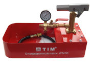 Испытательный насос 0/60 бар TIM для опрессовки труб 7 литров WM-60 Испытательный насос 0/60 бар TIM для опрессовки труб 7 литров WM-60