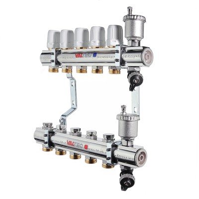 Коллекторный блок Valtec VTc.594.EMNX.0608 1", 8 x 3/4" евроконус Коллекторный блок Valtec VTc.594.EMNX.0608 1", 8 x 3/4" евроконус