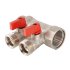 Коллектор с отсекающими кранами Valtec 1"х3 выхода Евроконус 3/4 VTc.580.NE.0603 Коллектор с отсекающими кранами Valtec 1"х3 выхода Евроконус 3/4 VTc.580.NE.0603